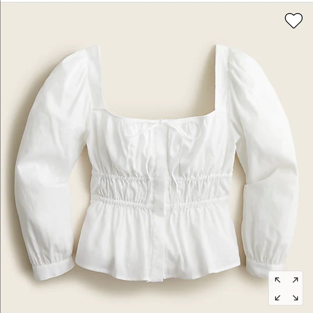 White J Crew Cinched Waist Top